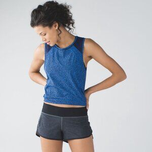 Lululemon Speed Short 4-way Stretch 2.5" Texture Printed Greyt Deep Coal Black 6